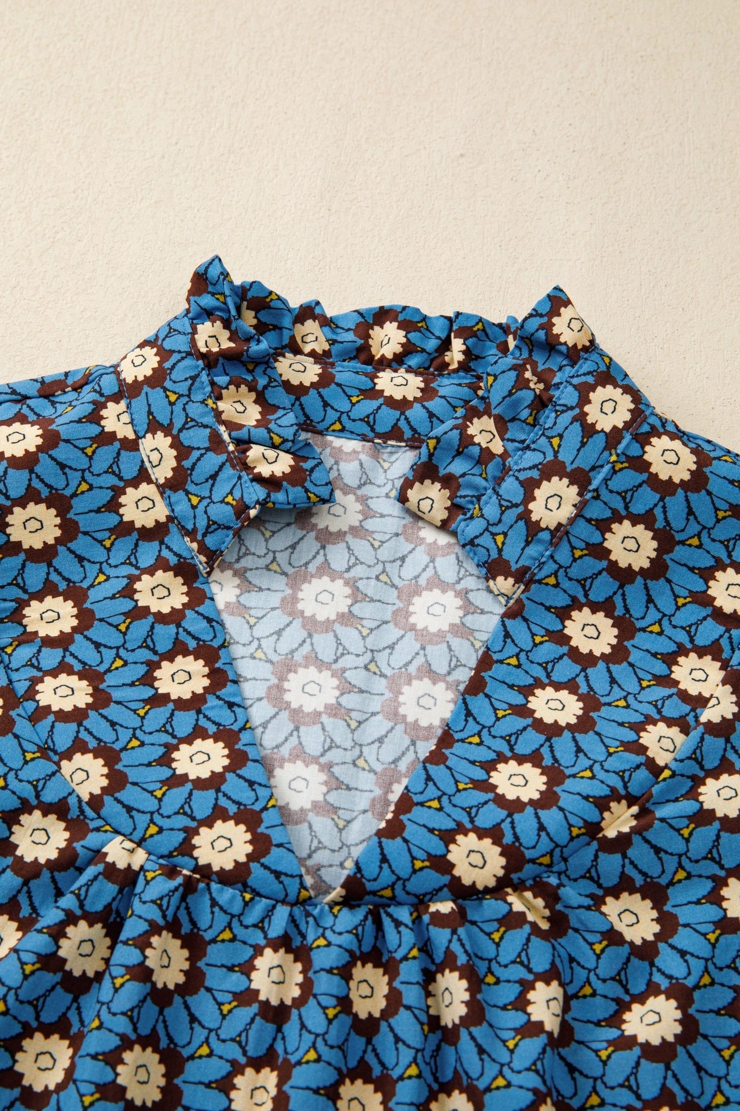 retro floral blouse