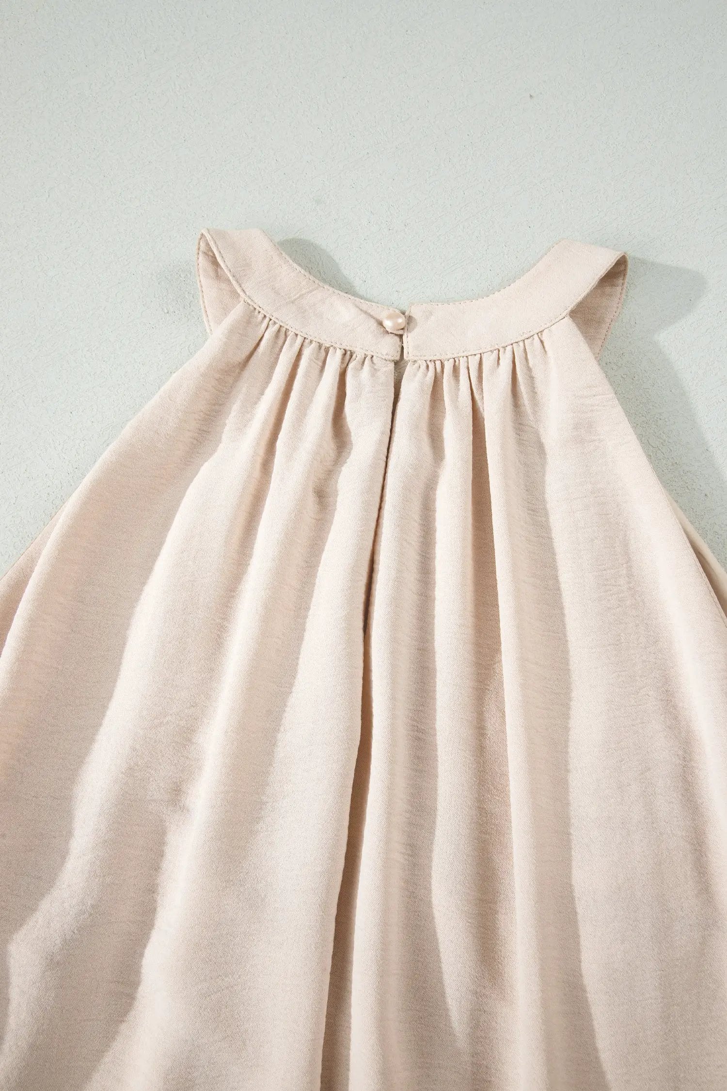 beige lace halter dress