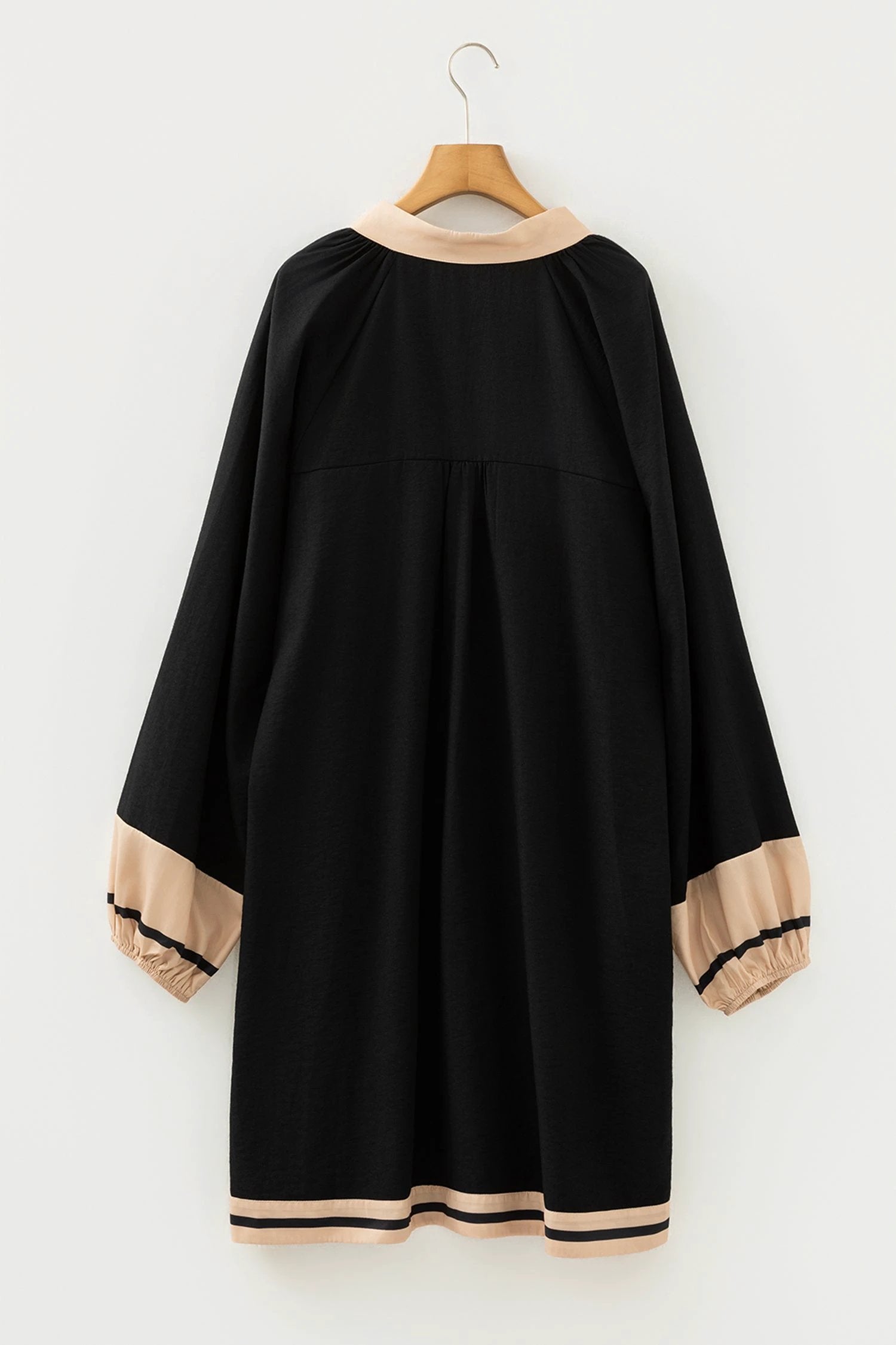 plus size color block V-neck dress