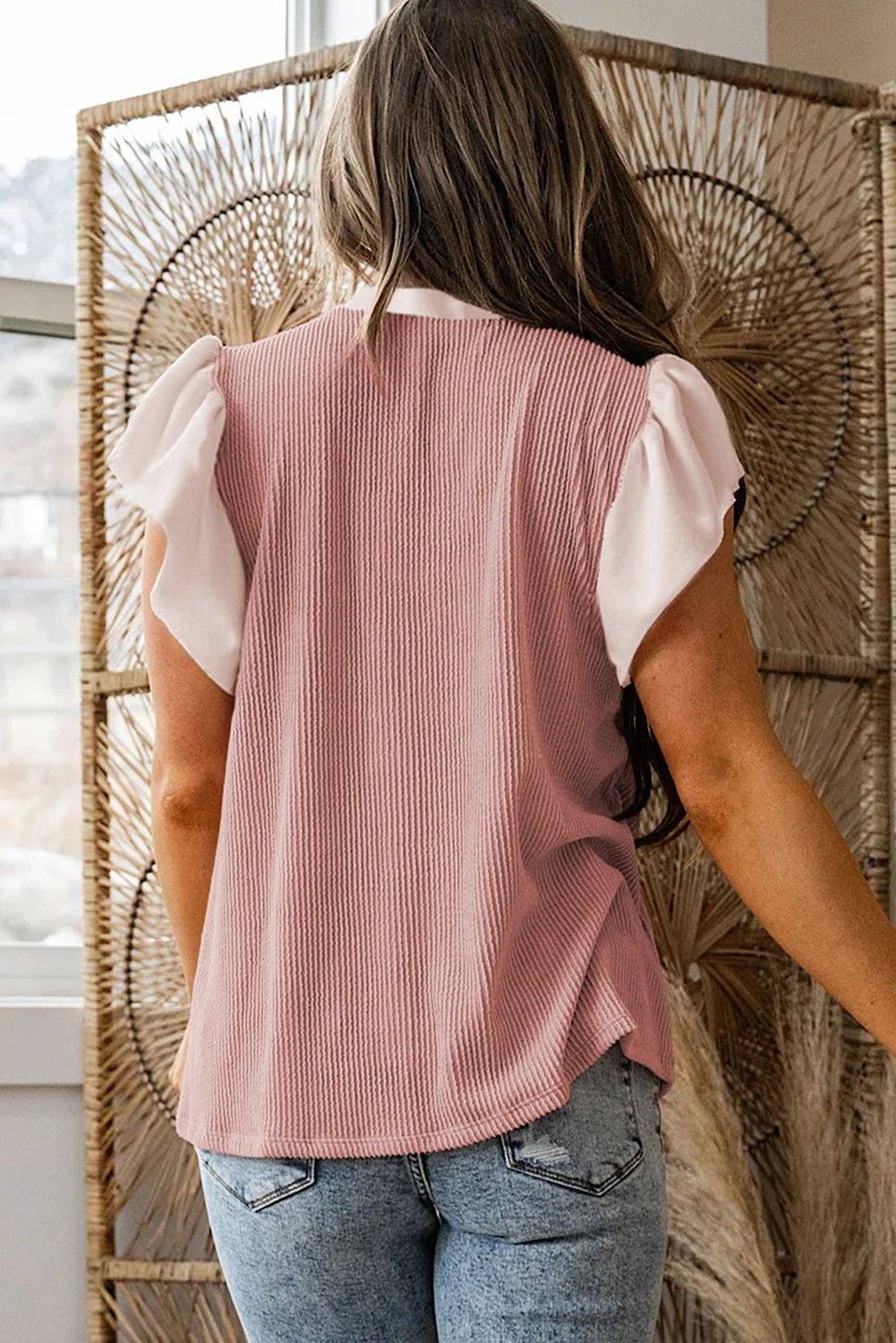 Plus Size Ribbed Blouse