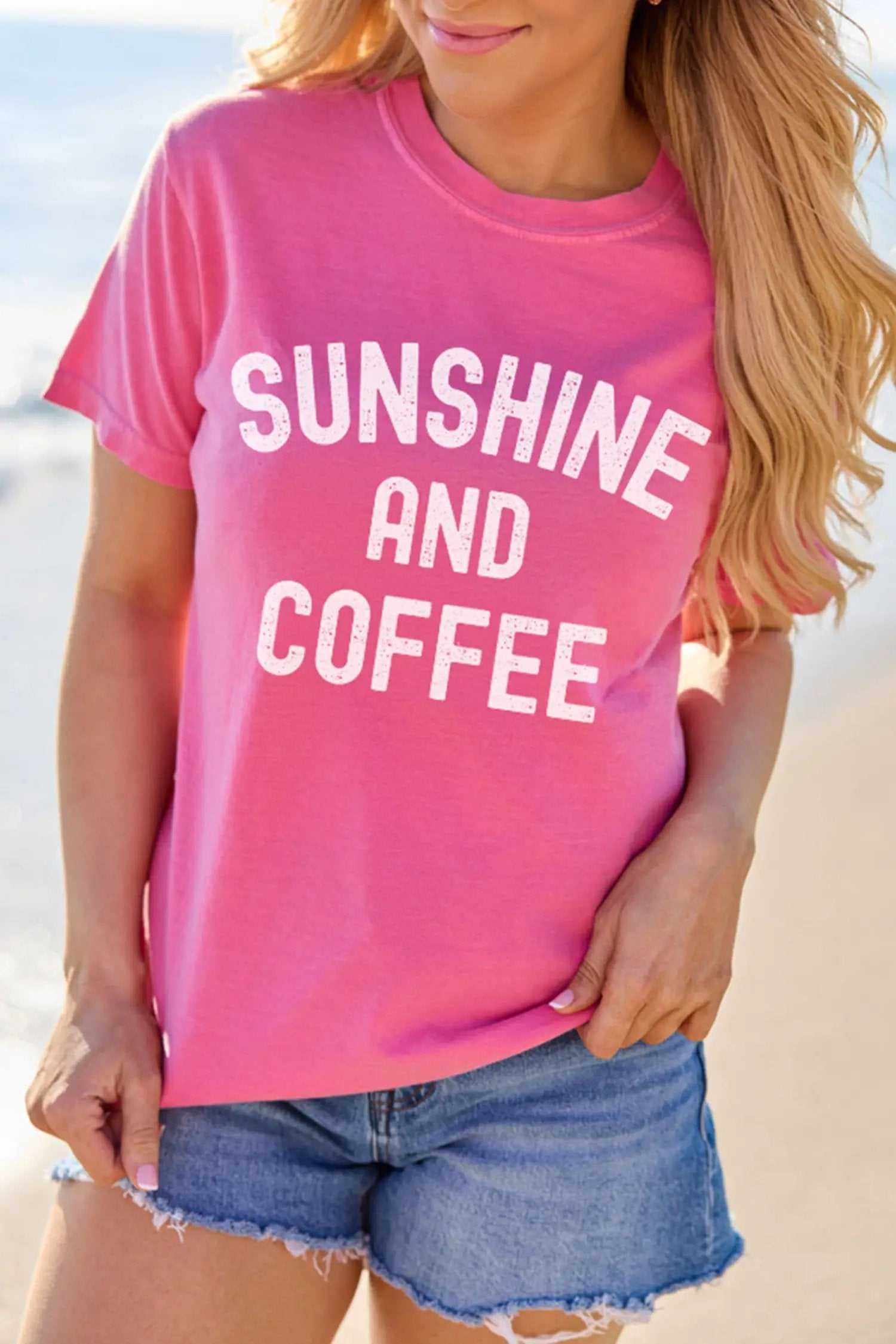 Sunshine Coffee Graphic Tee women’s summer beach casual top