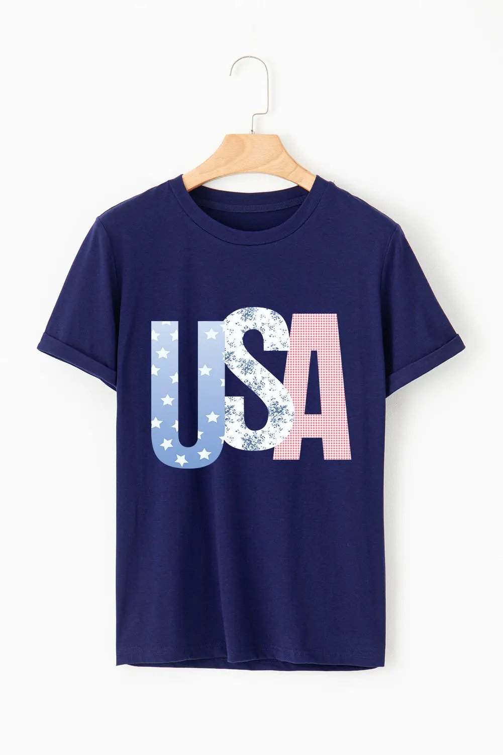 USA flag letters tee