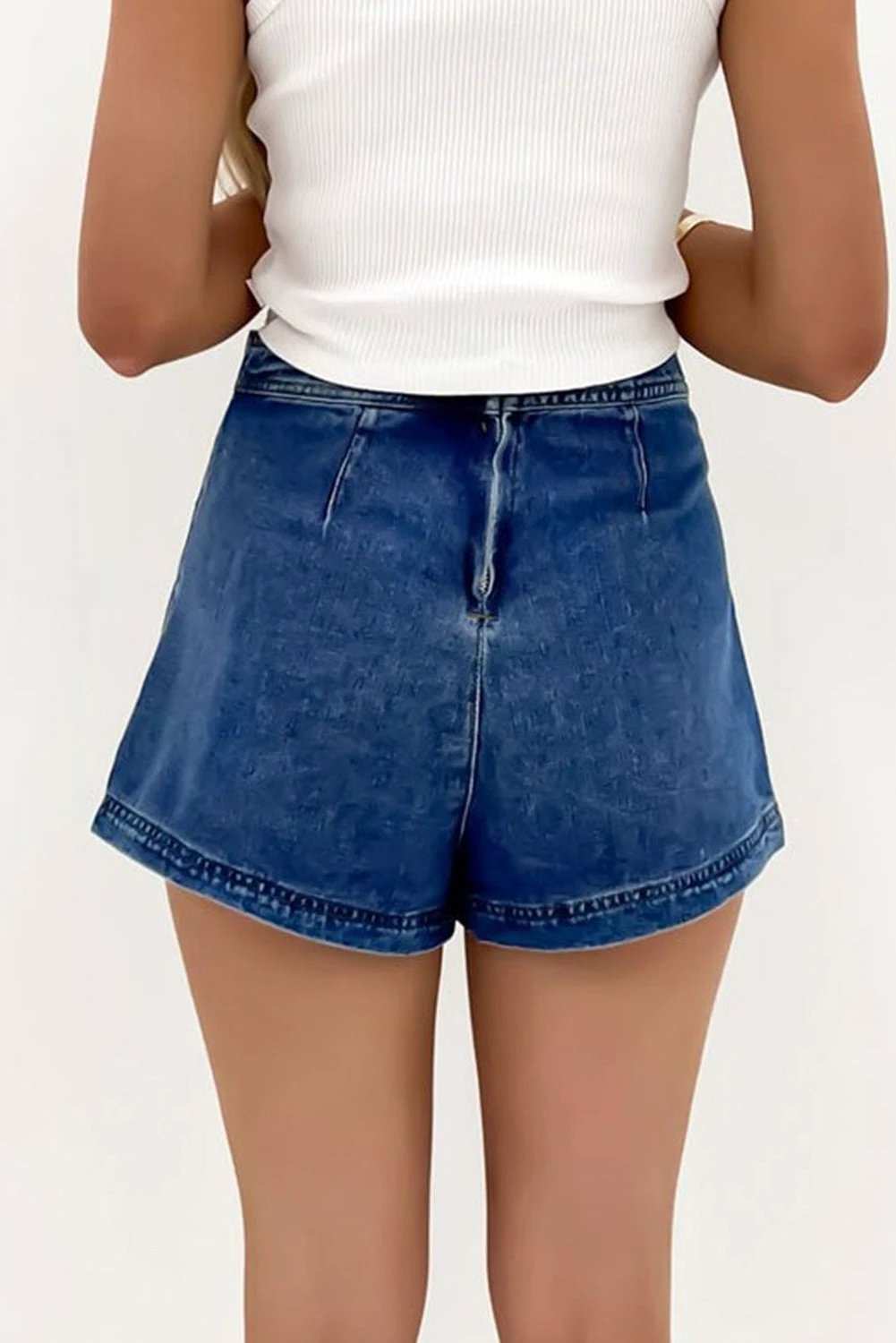 Mini Denim Skort faux-wrapped Cool Mom Energy denim skort