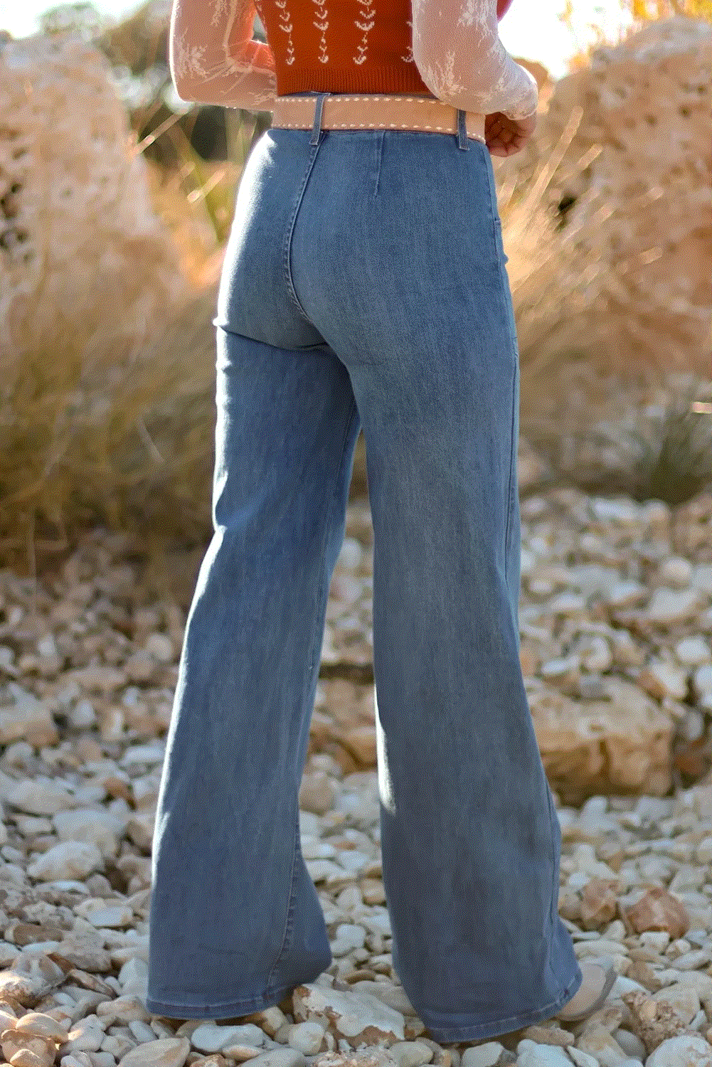 wide leg button jeans for women casual everyday outfit