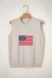J&H Apparel Comfy Favorite | American Flag Sleeveless Sweater - Sweaters Sweaters & Cardigans/Sweater Vests