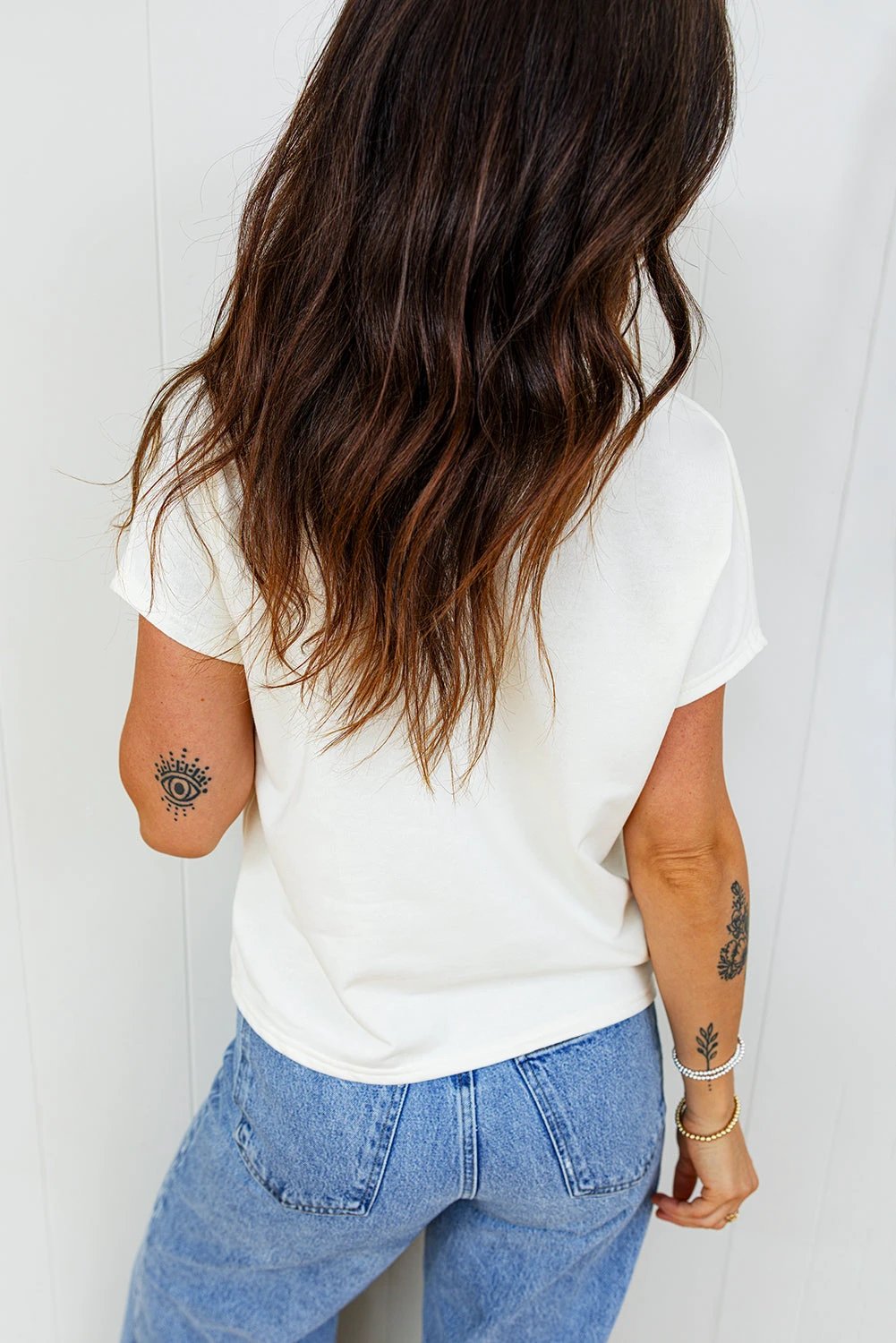 white leopard bow embroidered cotton round neck t shirt for women casual everyday outfit