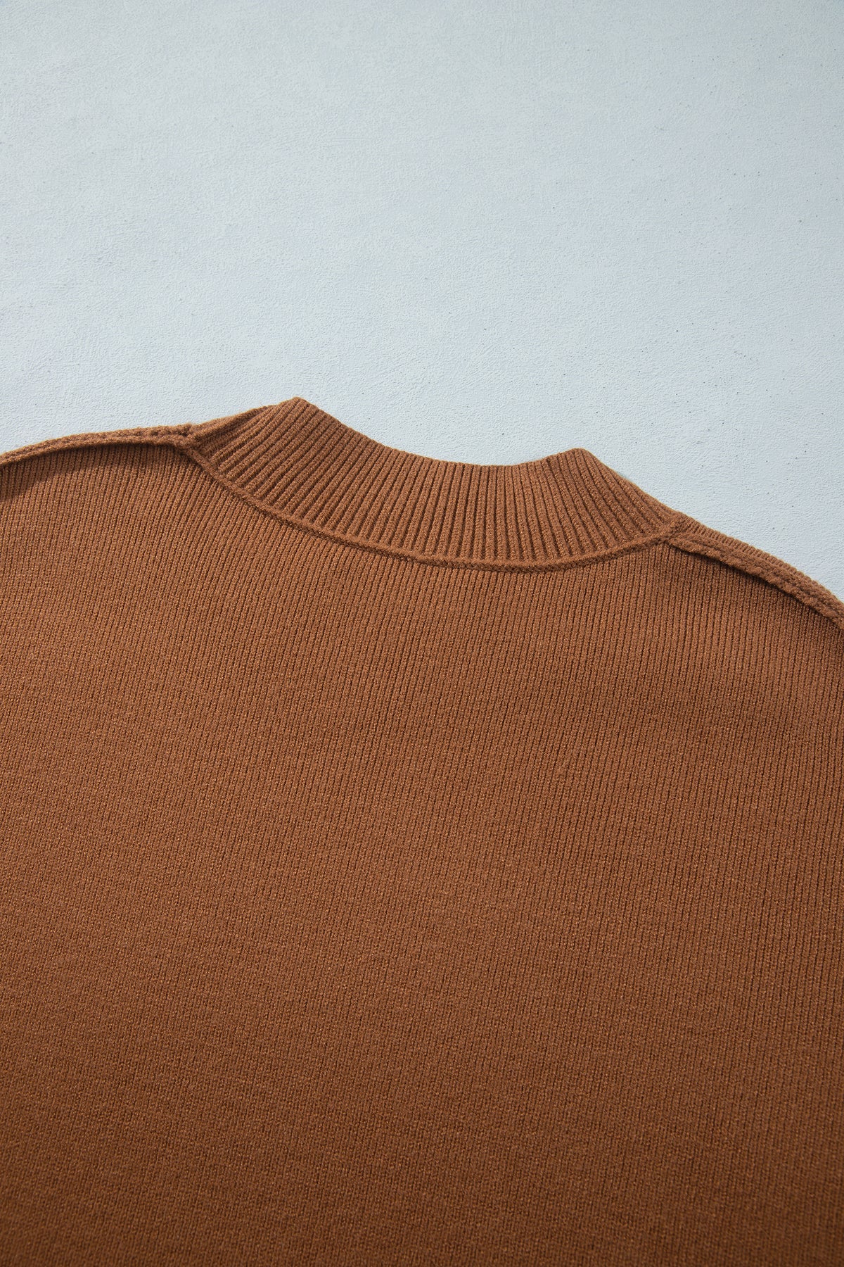 Plus Size Oversized Ribbed Knit Long Sleeve Tunic Sweater