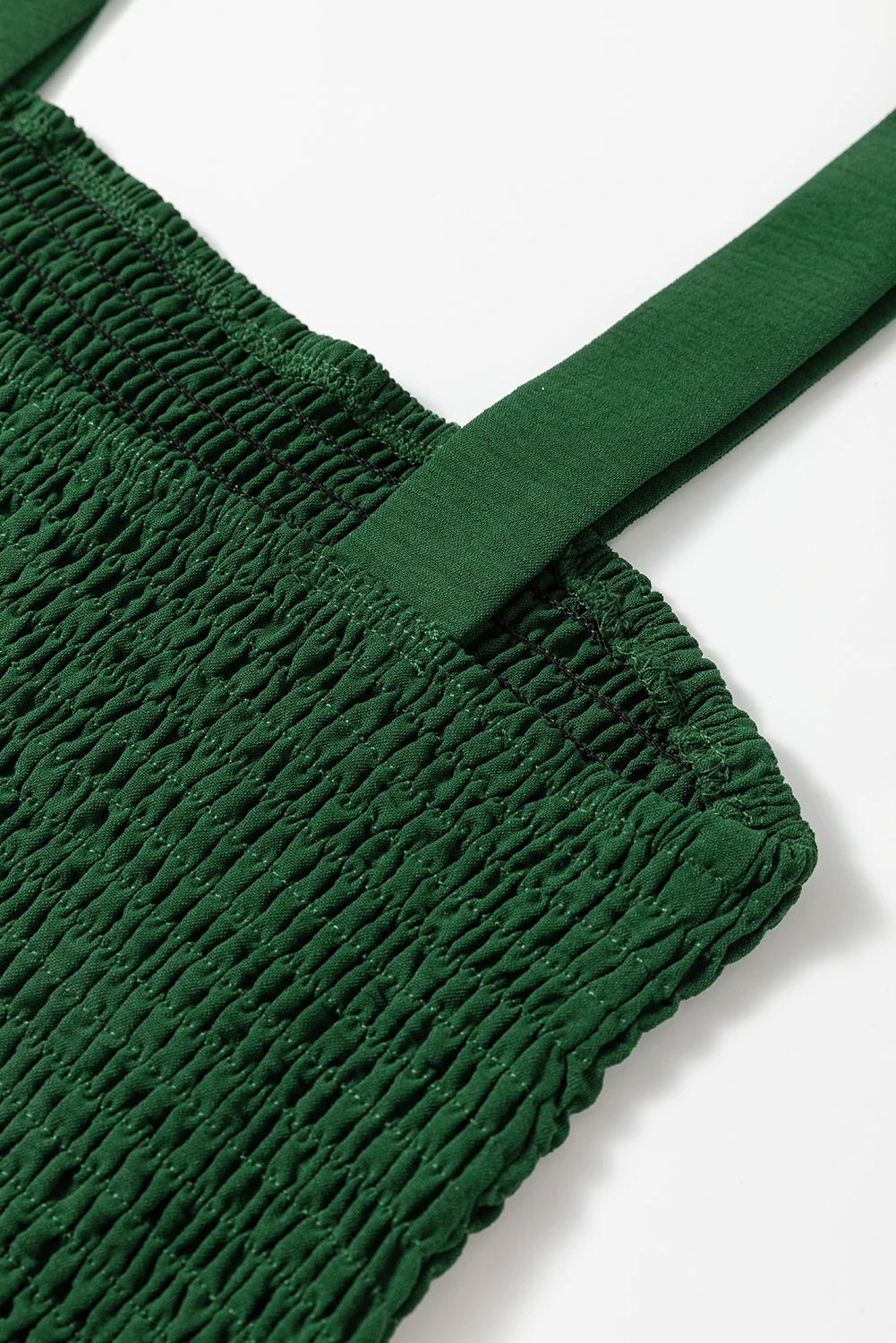 green casual pocketed smocked sleeveless romper for women casual everyday outfit