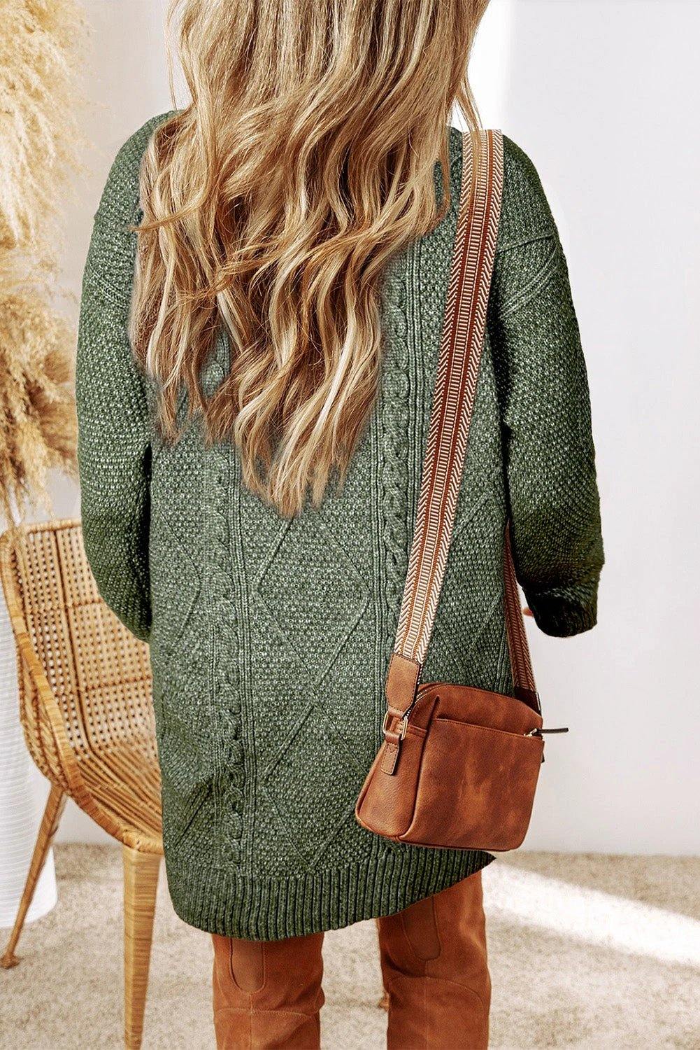 Cable knit drop-shoulder Sweater Dress | Cozy Confidence - Shop now.