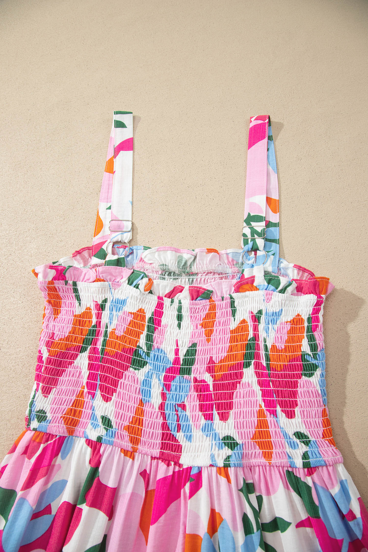 Floral Print Adjustable Straps Smocked High-Waisted Sundress Dress — everyday dress for women | J&H Apparel