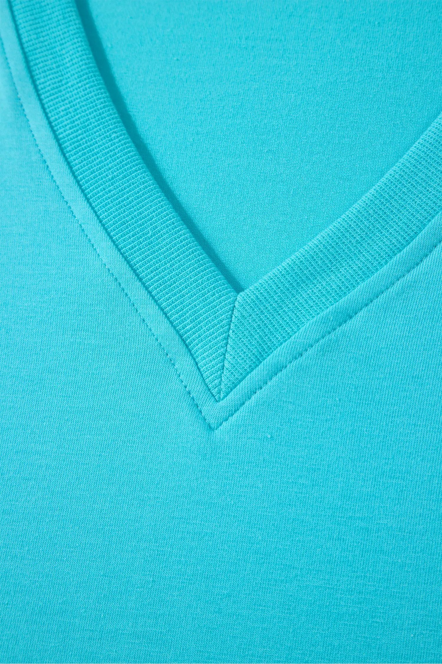 Dear-Lover Dropshipping Mint Green Solid Color V Neck Short Puff Sleeve Blouse - Blouses Tops/Blouses & Shirts