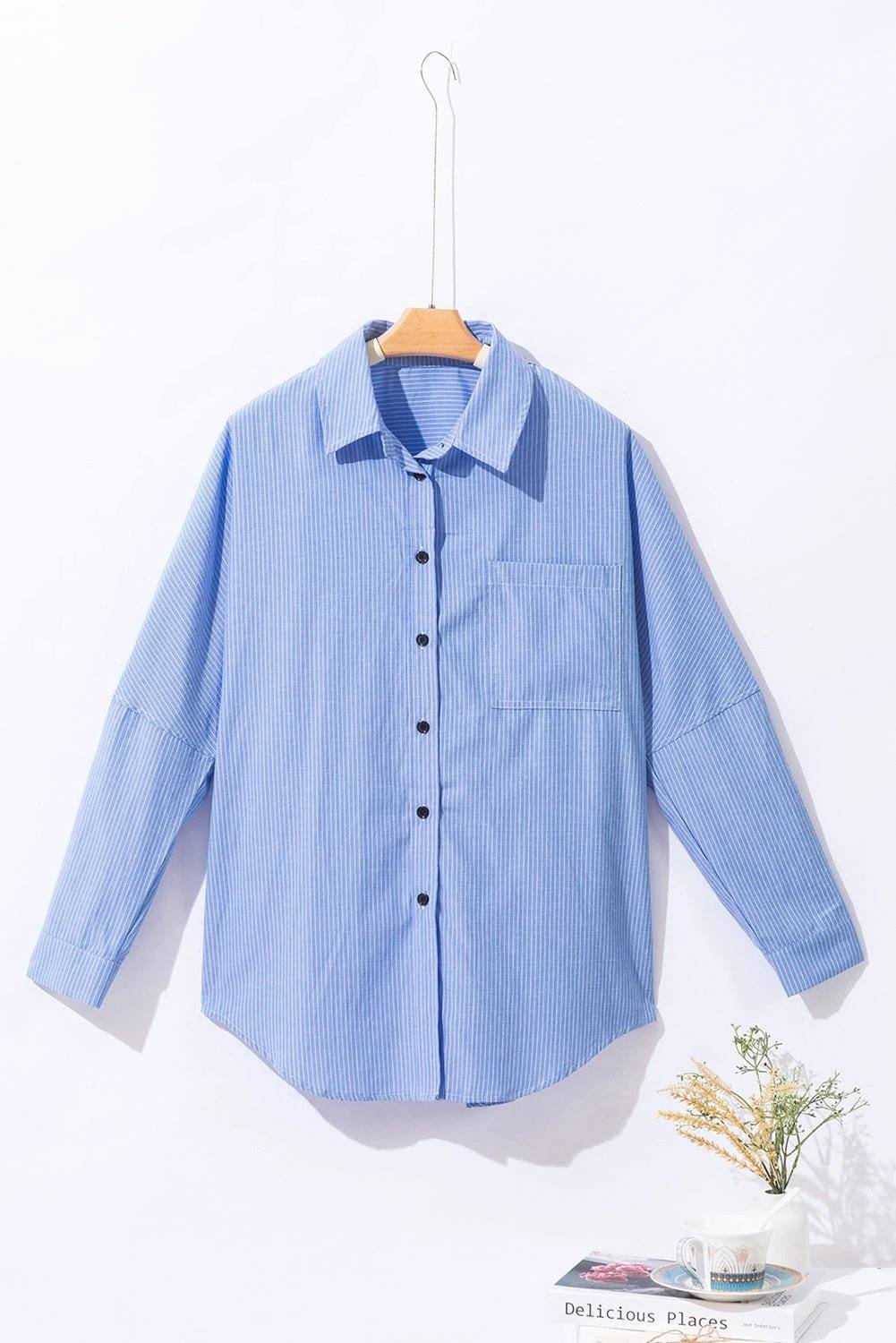 sky-blue stripe shirt