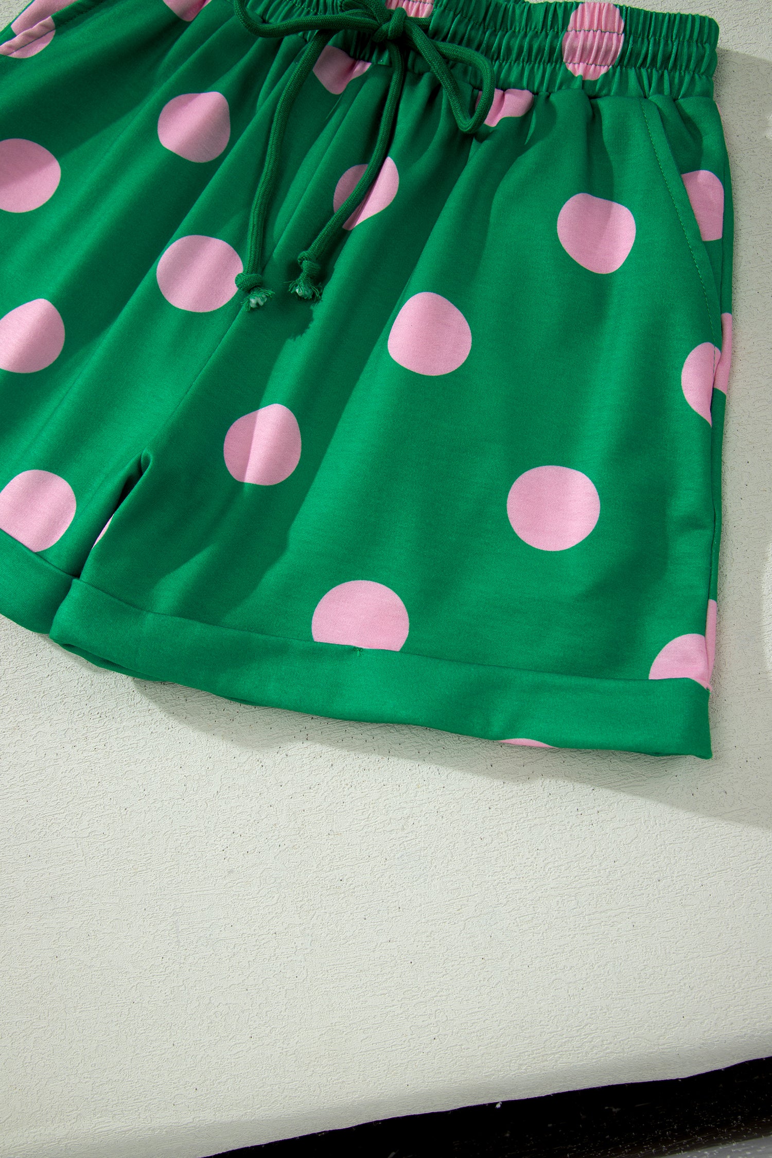 Polka Dot Tee Short Set | V-Neck Casual Outfit Set