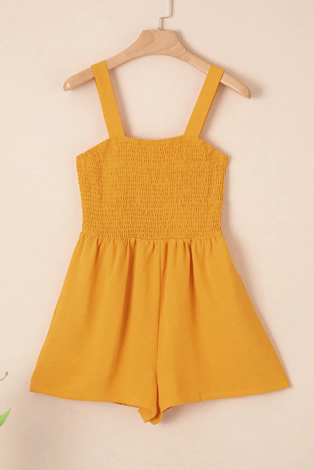pocketed smocked romper