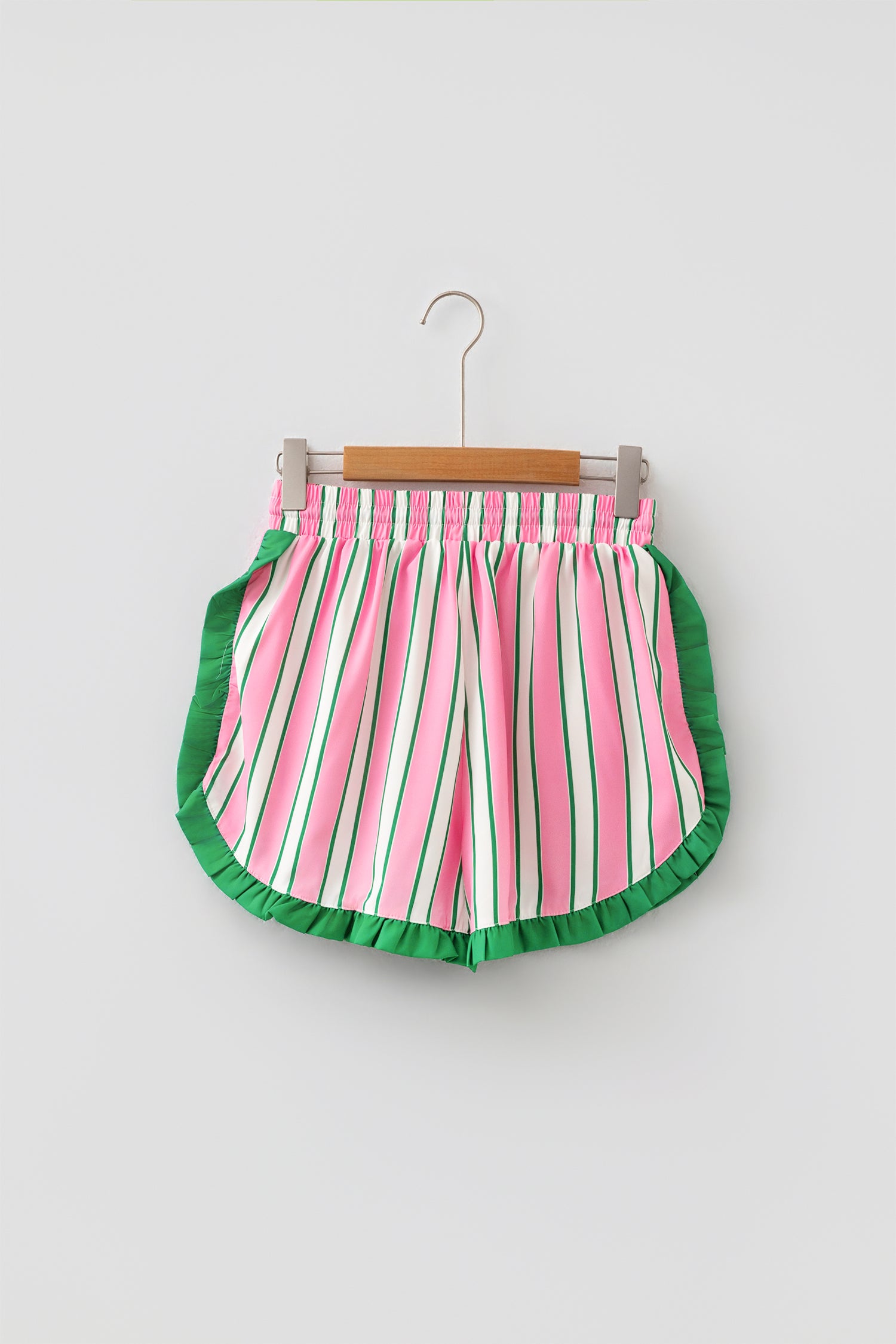 Polka Dot Contrast Ruffle Trim Shorts — women's everyday bottoms | J&H Apparel